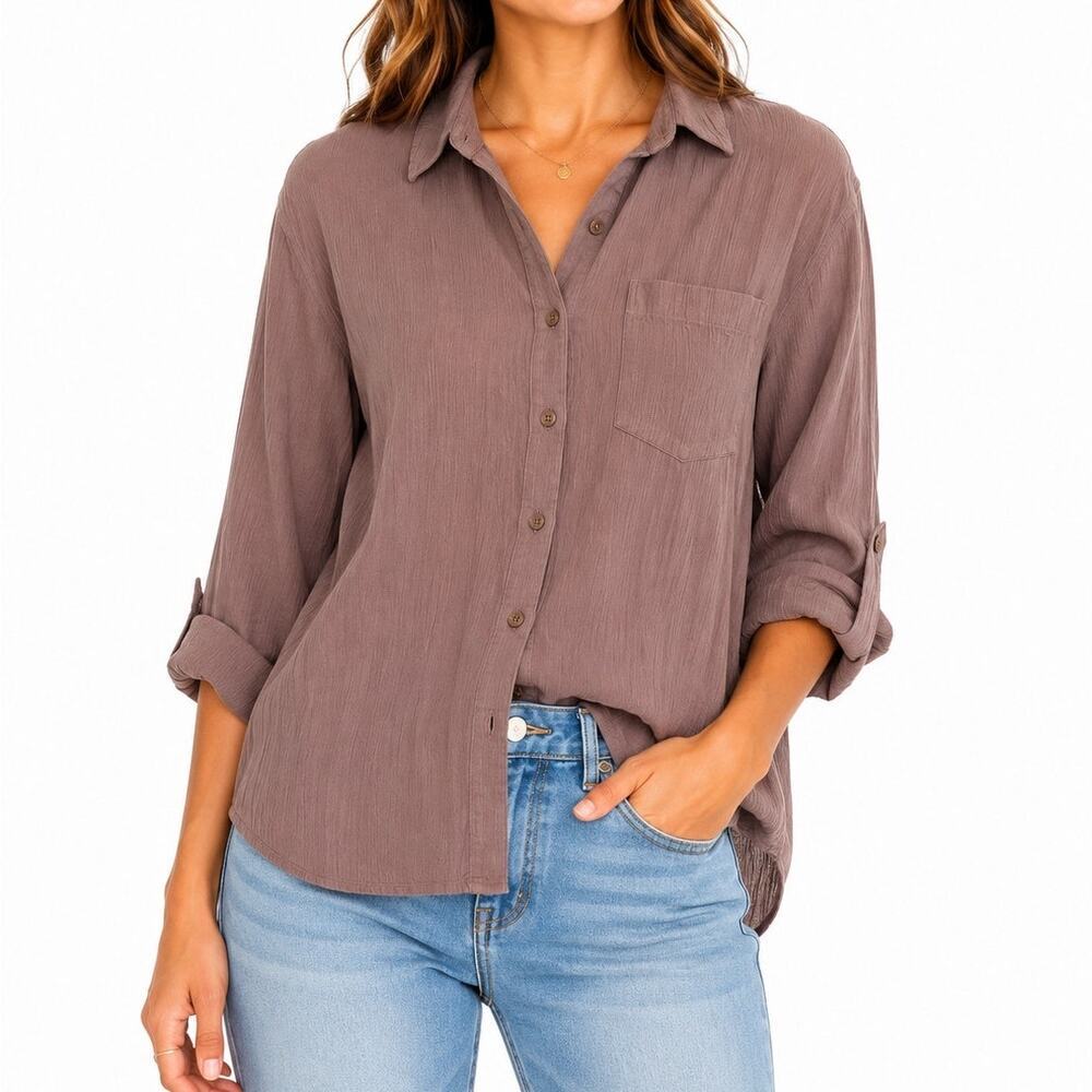 Abercrombie & Fitch Long-sleeve Brown Button Down